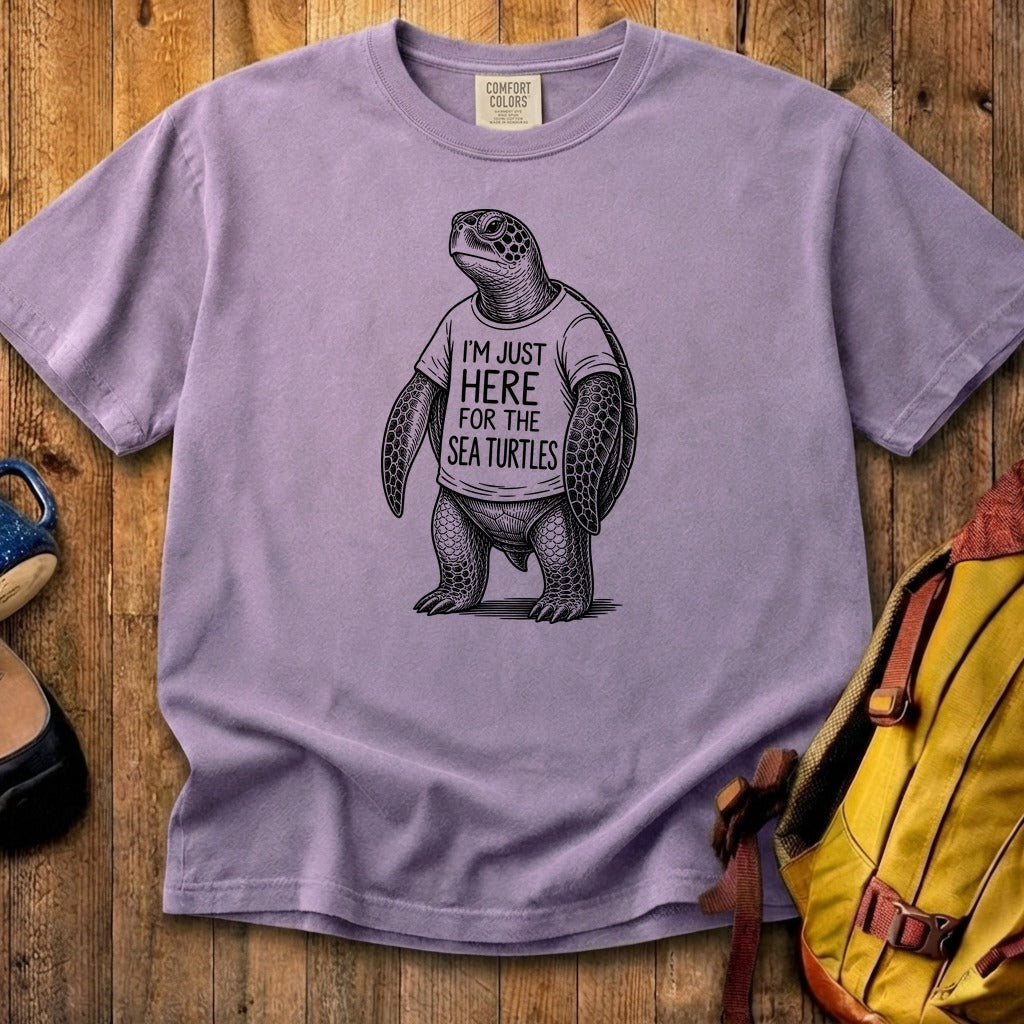 I'm Just Here for the Turtles Cotton T-Shirt