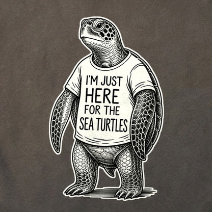 I'm Just Here for the Turtles Cotton T-Shirt