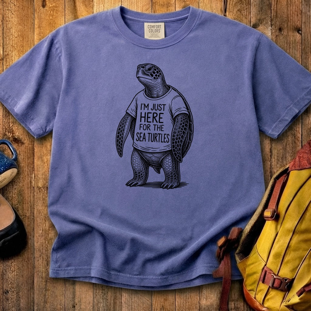 I'm Just Here for the Turtles Cotton T-Shirt