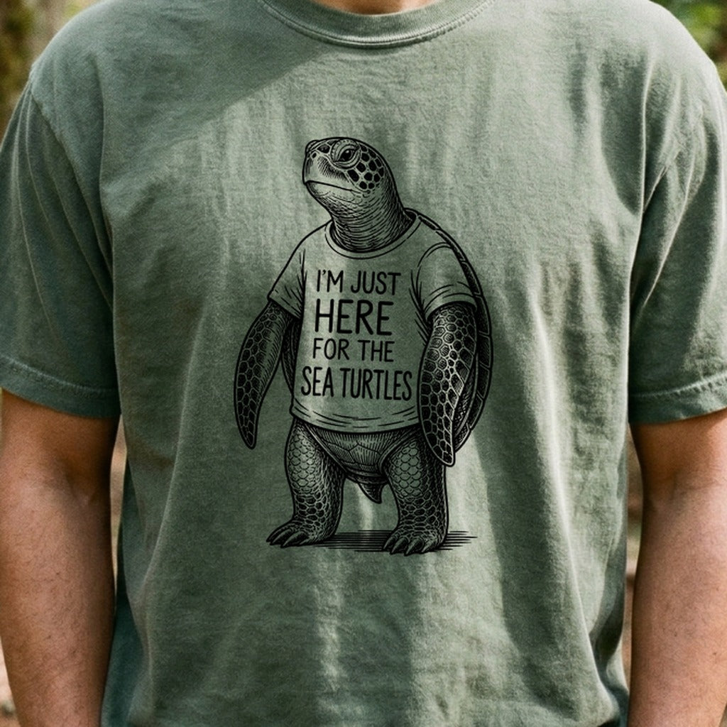 I'm Just Here for the Turtles Cotton T-Shirt