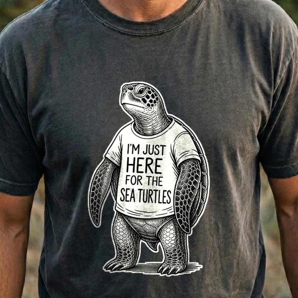 I'm Just Here for the Turtles Cotton T-Shirt