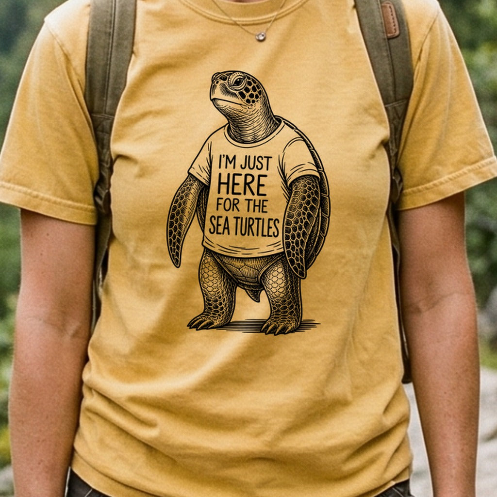 I'm Just Here for the Turtles Cotton T-Shirt
