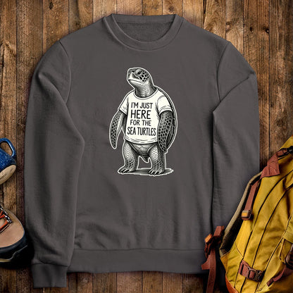 I'm Just Here for the Turtles Crewneck Sweatshirt