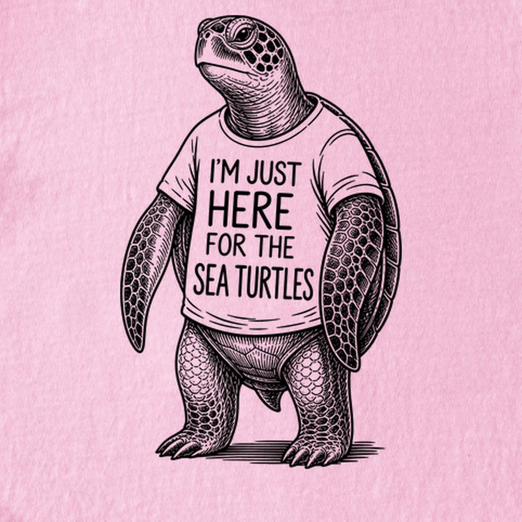 I'm Just Here for the Turtles Kids Cotton T-Shirt