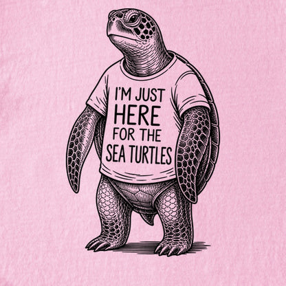 I'm Just Here for the Turtles Kids Cotton T-Shirt