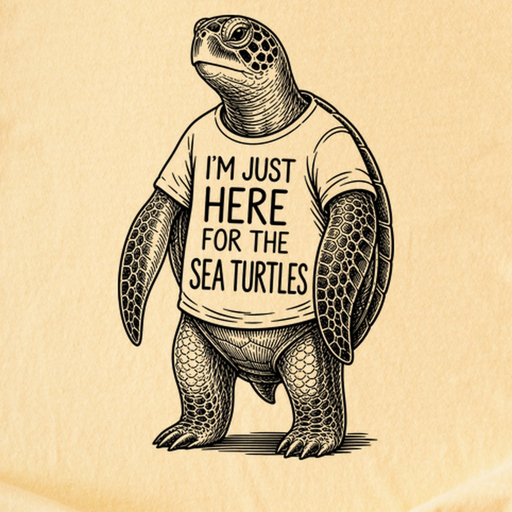 I'm Just Here for the Turtles Kids Cotton T-Shirt