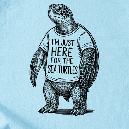 I'm Just Here for the Turtles Kids Cotton T-Shirt