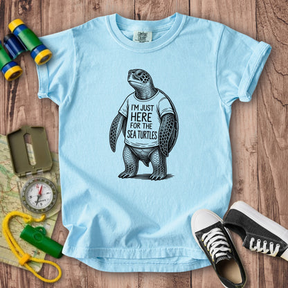 I'm Just Here for the Turtles Kids Cotton T-Shirt