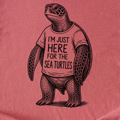 I'm Just Here for the Turtles Kids Cotton T-Shirt