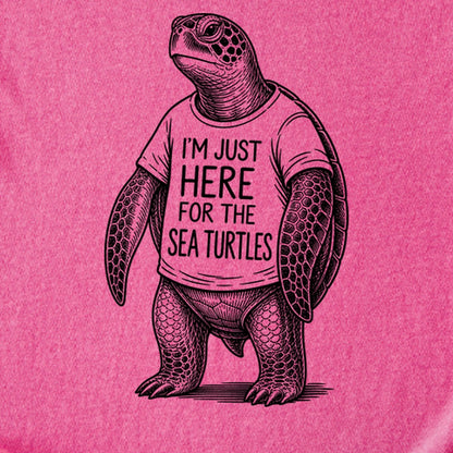 I'm Just Here for the Turtles Kids Cotton T-Shirt