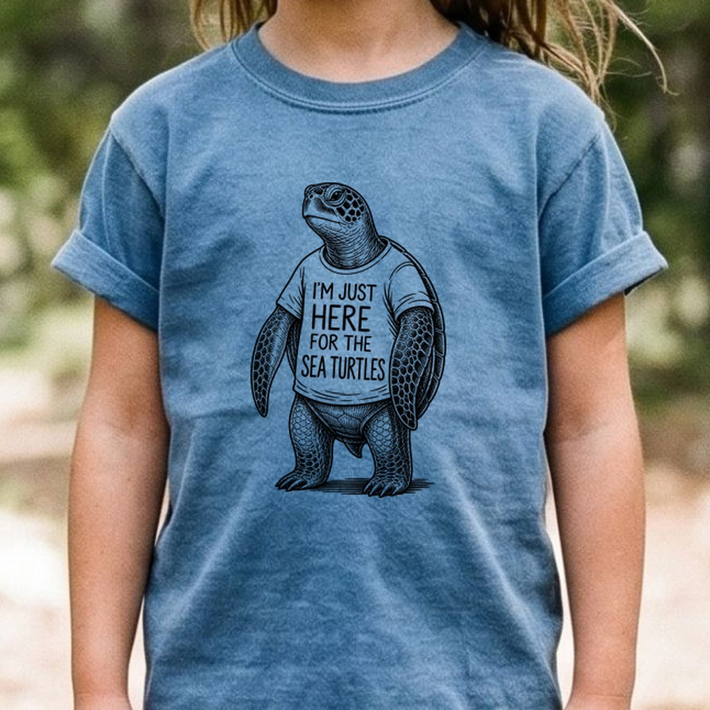 I'm Just Here for the Turtles Kids Cotton T-Shirt