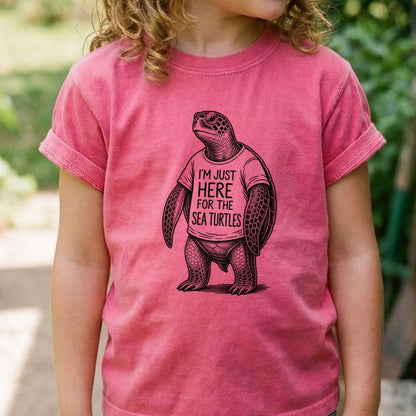 I'm Just Here for the Turtles Kids Cotton T-Shirt