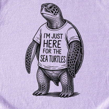 I'm Just Here for the Turtles Kids Cotton T-Shirt
