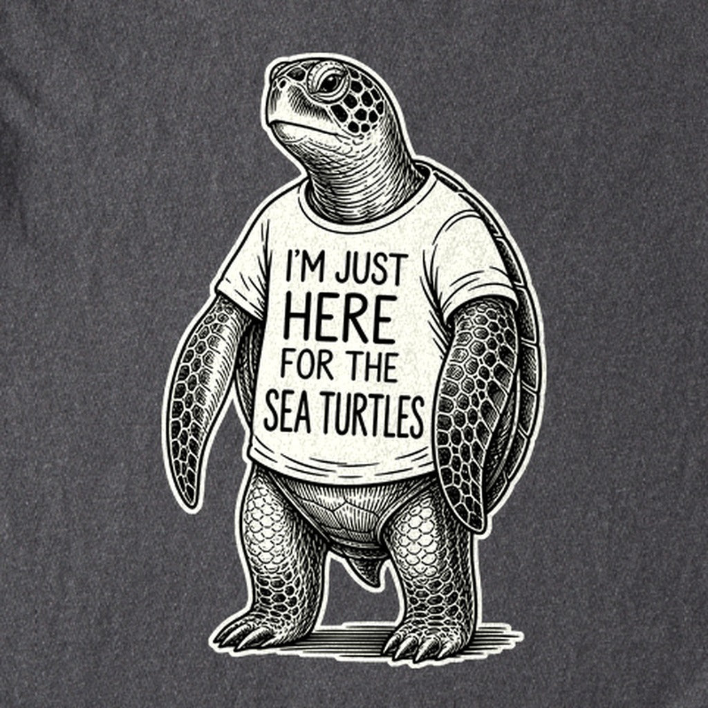 I'm Just Here for the Turtles Kids Cotton T-Shirt