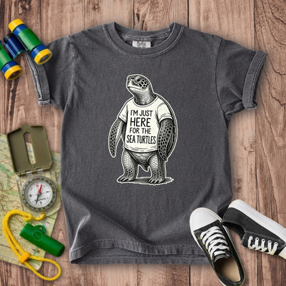 I'm Just Here for the Turtles Kids Cotton T-Shirt