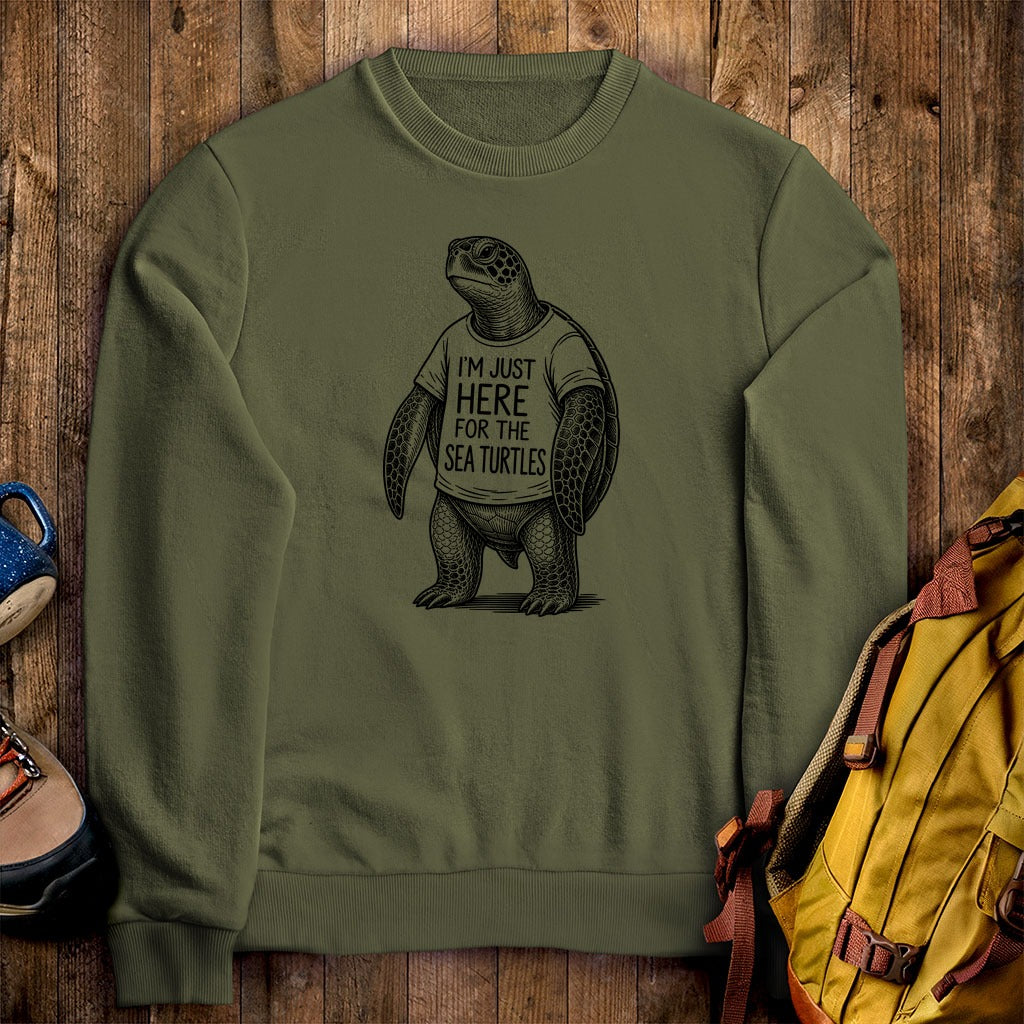 I'm Just Here for the Turtles Crewneck Sweatshirt