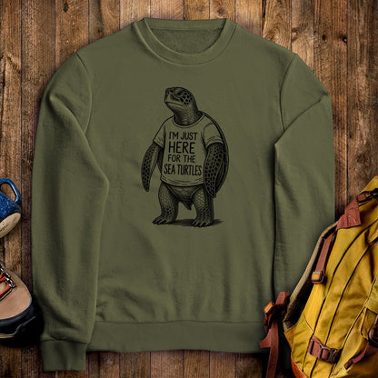 I'm Just Here for the Turtles Crewneck Sweatshirt