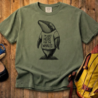 I'm Just Here for the Whales Cotton T-Shirt