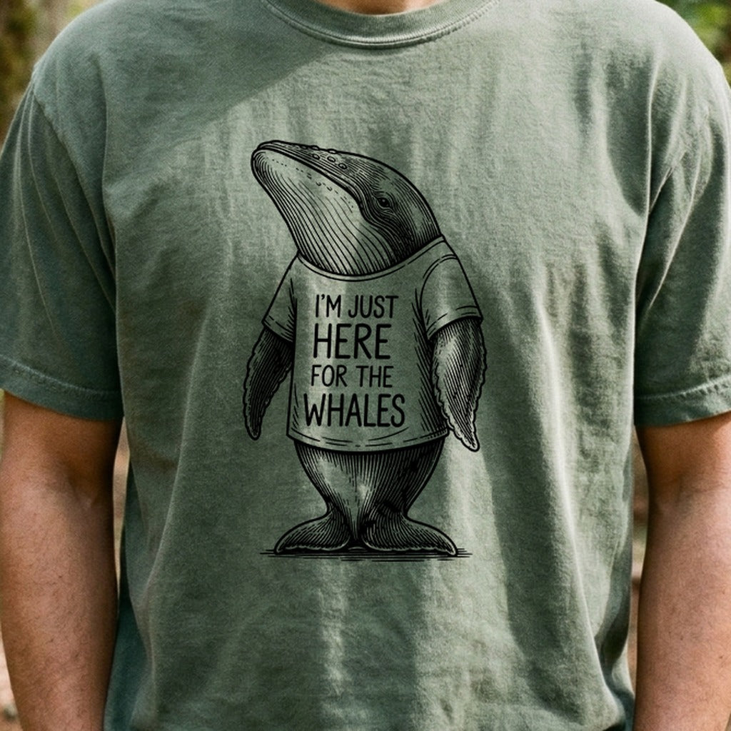 I'm Just Here for the Whales Cotton T-Shirt