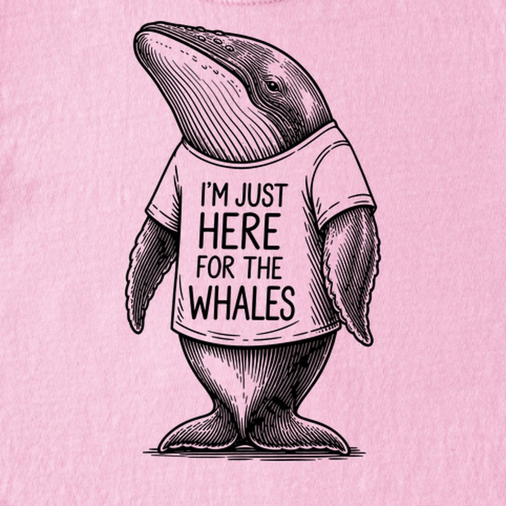 I'm Just Here for the Whales Kids Cotton T-Shirt