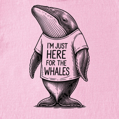 I'm Just Here for the Whales Kids Cotton T-Shirt