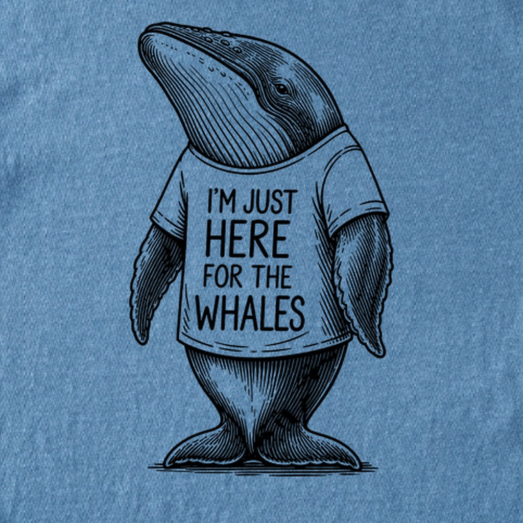 I'm Just Here for the Whales Kids Cotton T-Shirt