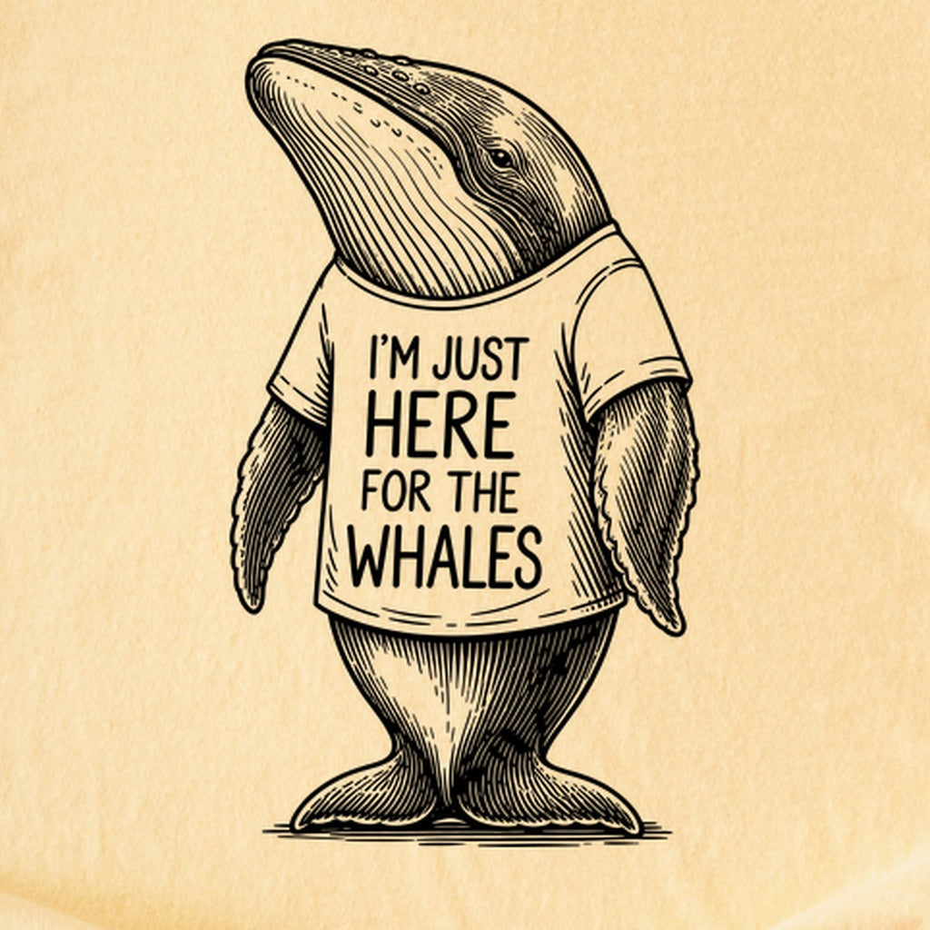 I'm Just Here for the Whales Kids Cotton T-Shirt