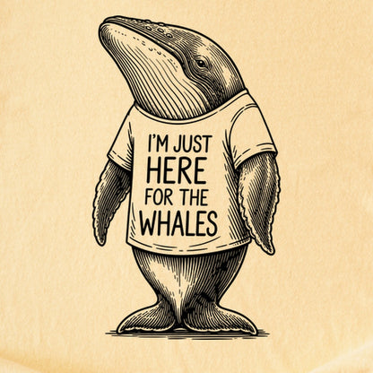 I'm Just Here for the Whales Kids Cotton T-Shirt