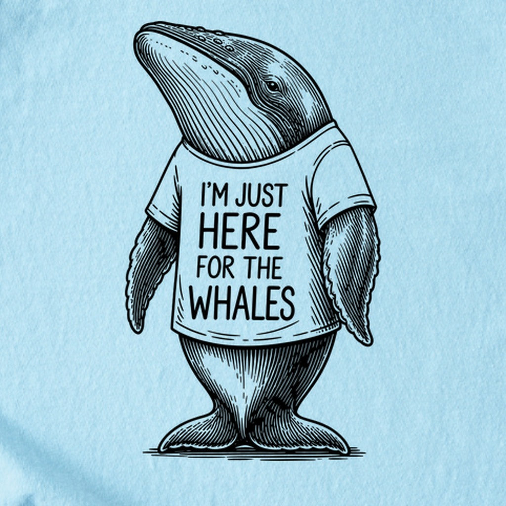 I'm Just Here for the Whales Kids Cotton T-Shirt