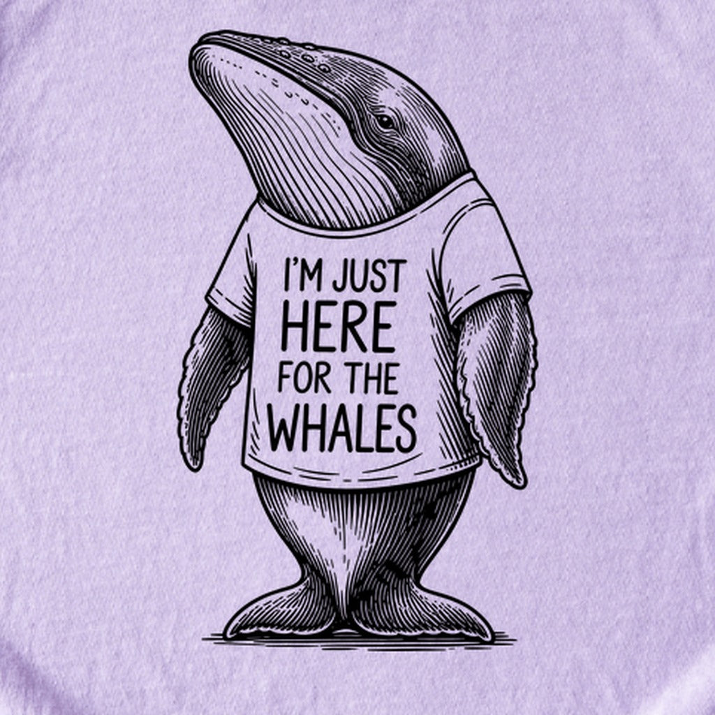 I'm Just Here for the Whales Kids Cotton T-Shirt