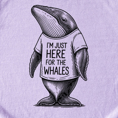 I'm Just Here for the Whales Kids Cotton T-Shirt