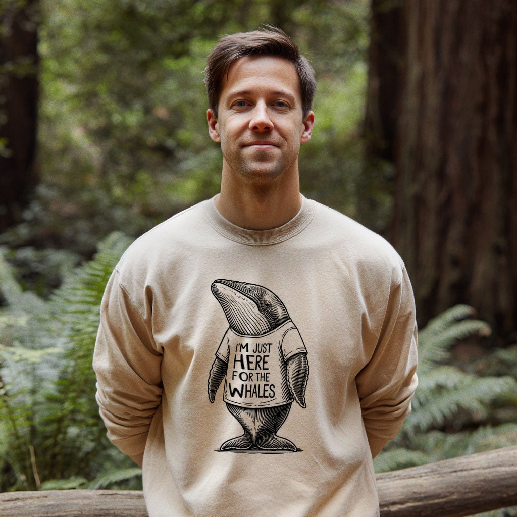 I'm Just Here for the Whales Crewneck Sweatshirt