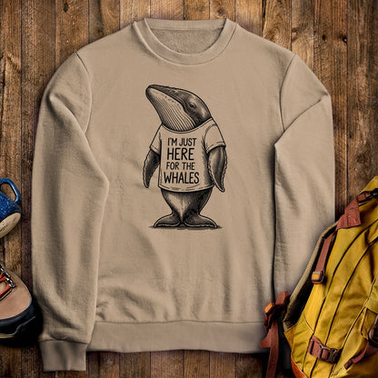 I'm Just Here for the Whales Crewneck Sweatshirt