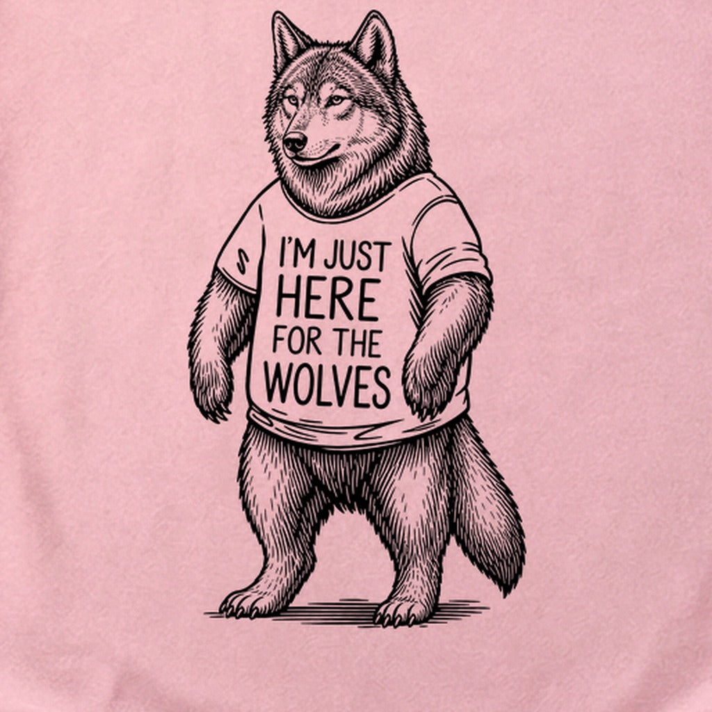 I'm Just Here for the Wolves Cotton T-Shirt