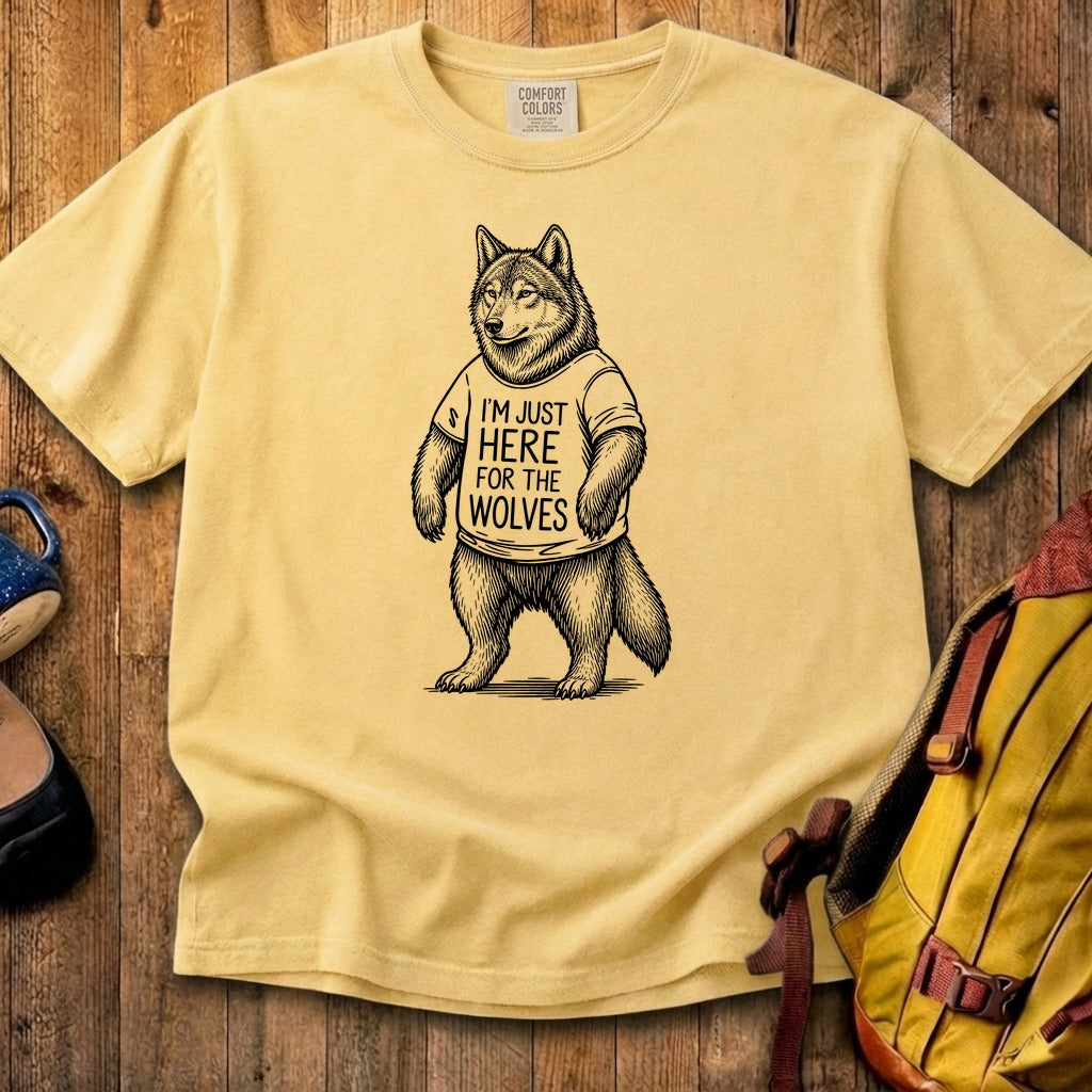 I'm Just Here for the Wolves Cotton T-Shirt