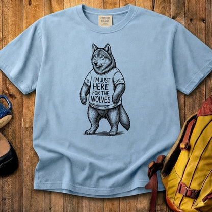 I'm Just Here for the Wolves Cotton T-Shirt