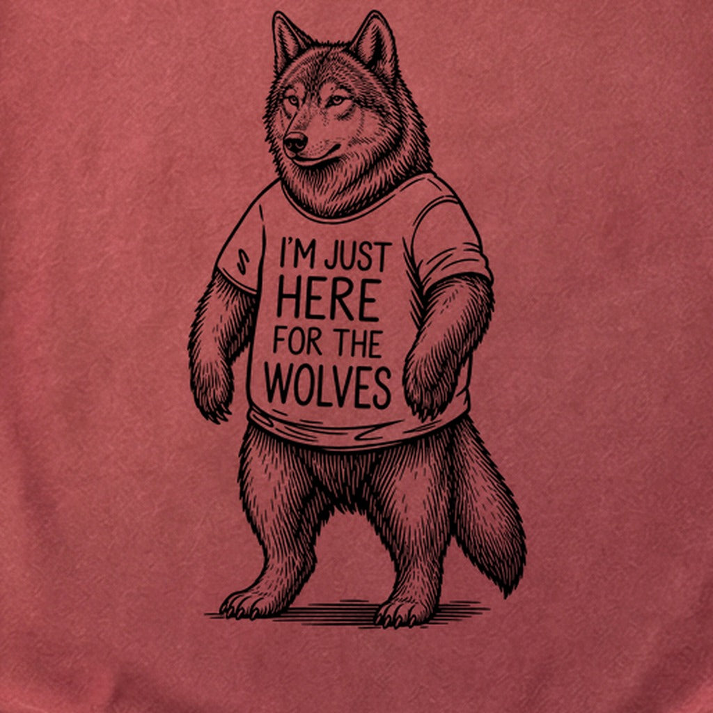 I'm Just Here for the Wolves Cotton T-Shirt