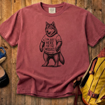 I'm Just Here for the Wolves Cotton T-Shirt