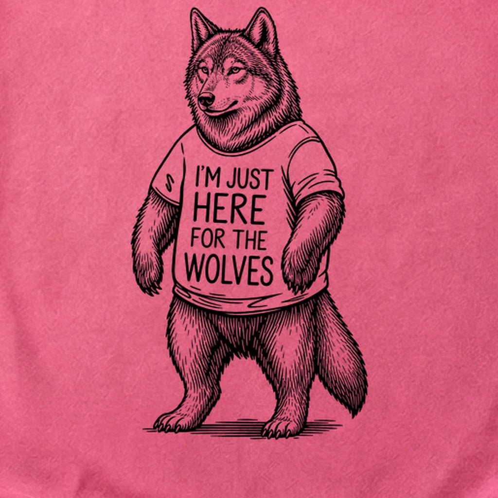 I'm Just Here for the Wolves Cotton T-Shirt