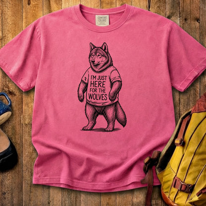 I'm Just Here for the Wolves Cotton T-Shirt