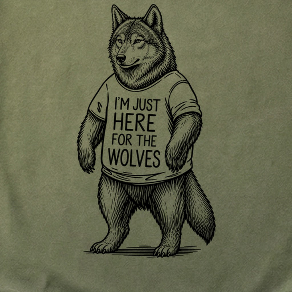 I'm Just Here for the Wolves Cotton T-Shirt