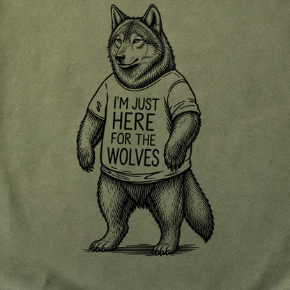 I'm Just Here for the Wolves Cotton T-Shirt