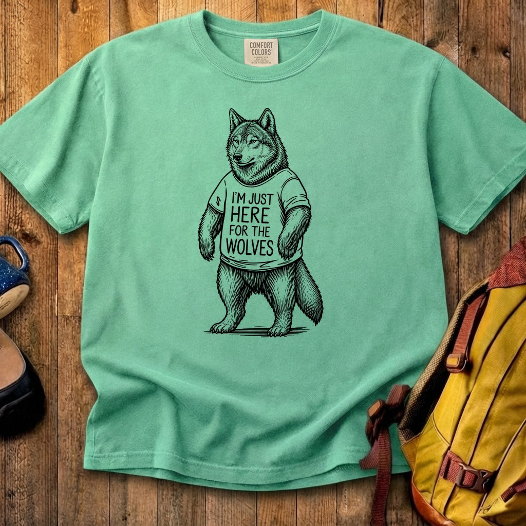 I'm Just Here for the Wolves Cotton T-Shirt