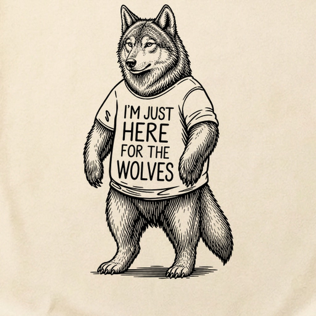 I'm Just Here for the Wolves Cotton T-Shirt
