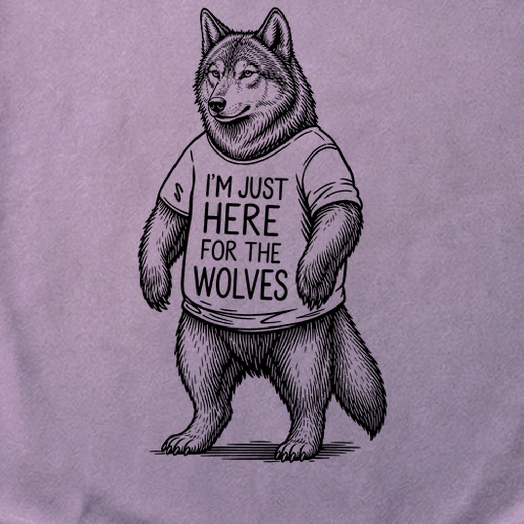 I'm Just Here for the Wolves Cotton T-Shirt