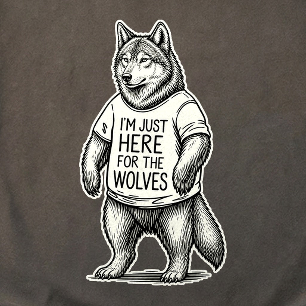 I'm Just Here for the Wolves Cotton T-Shirt