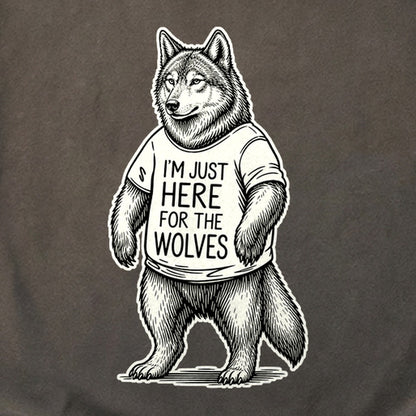 I'm Just Here for the Wolves Cotton T-Shirt