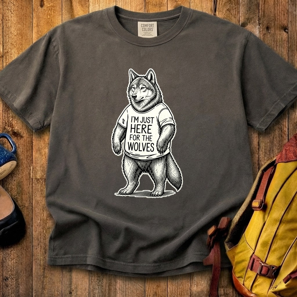 I'm Just Here for the Wolves Cotton T-Shirt