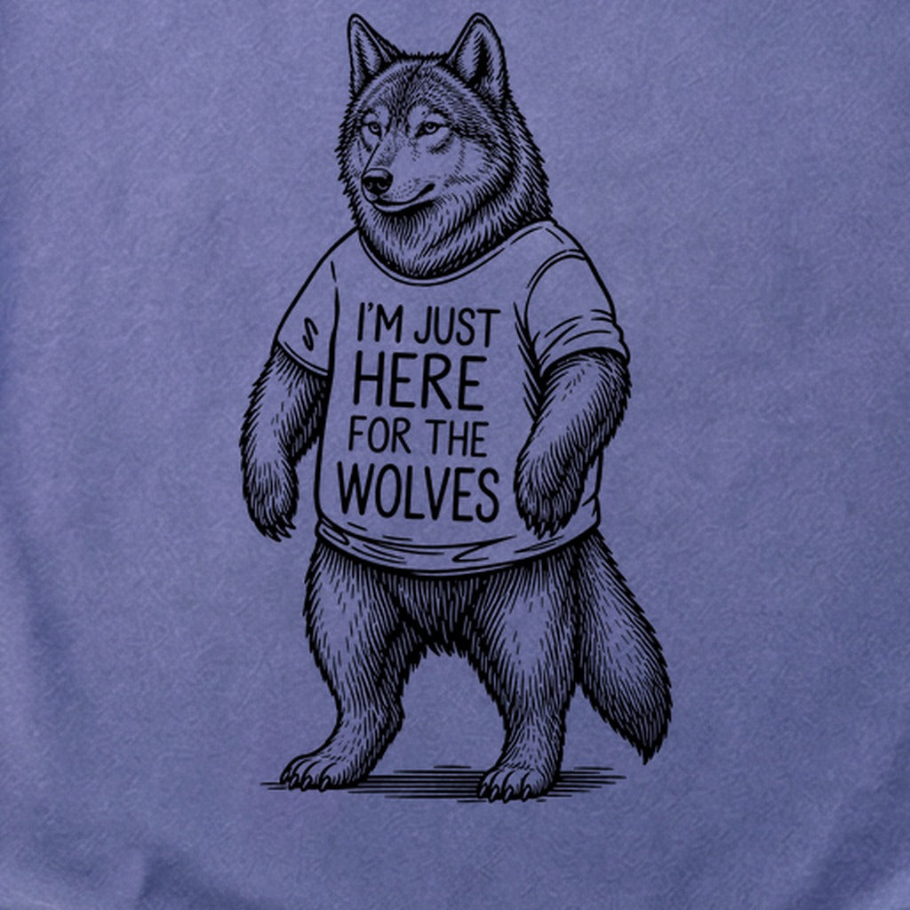 I'm Just Here for the Wolves Cotton T-Shirt