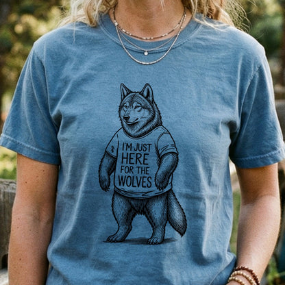 I'm Just Here for the Wolves Cotton T-Shirt